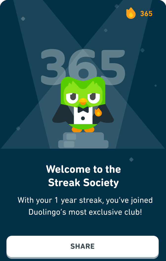 Streak Society welcome screen